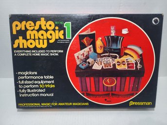 Vintage 1975 Presto Magic Show Set No. 1 Pressman 50 Tricks Magic Kit