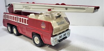 Vintage 1975 Tonka Pressed Steel #32202 Aerial Swivel Red Ladder Fire Truck Toy
