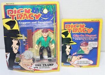 NEW DICK TRACY COPPERS AND GANGSTERS STEVE THE TRAMP UNPUNCHED FIGURE And Magnet NOS
