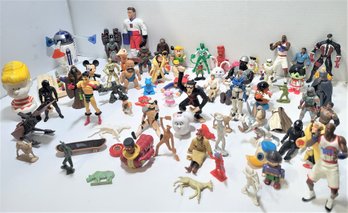 Large Lot Of Mixed Action Figures And Toys Over 70 Pcs. Disney, Star Wars, Superheroes, Etc.