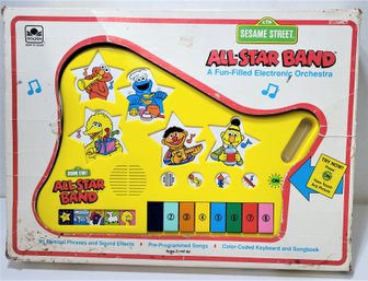 Vintage 1991 Sesame Street All Star Band Electronic Keyboard Toy With Box