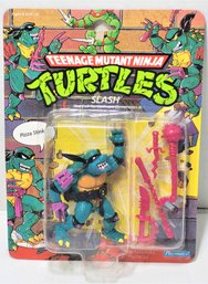 TMNT 1990 Ninja Turtles Slash Action Figure Toy MOC Sealed Black Belt Yellow S
