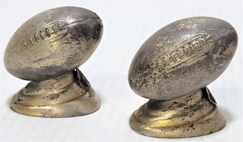 New Orleans St. Louis Cathedral Silver Plated Football Salt And Pepper Shakers