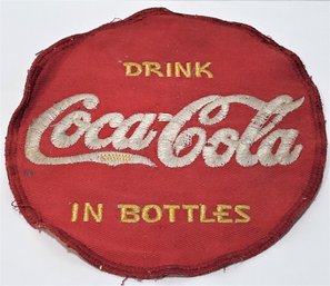 Nice Vintage Drink Coca-Cola In Bottles 6 Round Back Patch From Delivery Uniform