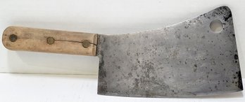Antique Meat Cleaver Wood Handle USA 7' Blade