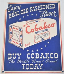 RARE 1950'S COBAKCO BREAD STORE SIGN CORTLAND,NY