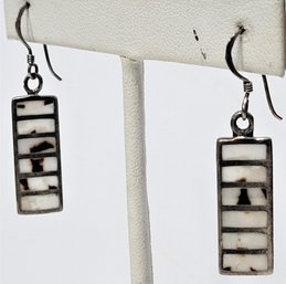 Sterling Silver Dalmatian Jasper Modernist Earrings