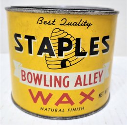 1950s Staples Bowling Alley Bees Wax Can/tin Graphics Bee Hive Medford,mass.
