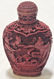 Old Highly Detailed Carved Chinese Snuff Bottle
