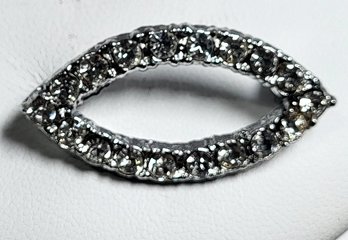Unsigned Faux Diamond Encrusted Brooch Pin