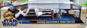 2008 Rare Star Wars Dagger Squadron B-wing Fighter & Lt. Pollard Figure Toys R' Us Exclusive Sealed
