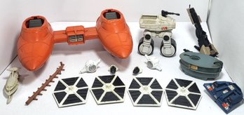 Vintage Star Wars Ships Parts Pieces 2 Complete 1977 Diecast Tie Fighters Cloud Car Etc.