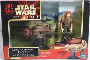 1999 Hasbro Star Wars Episode 1 Gungan Assault Cannon With Jar Jar Binks  New Sealed In Box