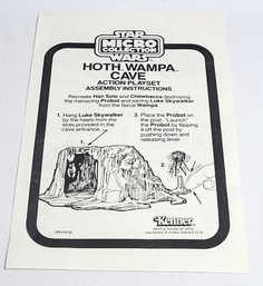1982 Kenner Star Wars Micro Collection Hoth Wampa Cave Action Playset Assembly Instruction Booklet Insert