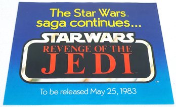 1982 'revenge' Of The Jedi Toy & Movie Teaser Insert Advertising Label