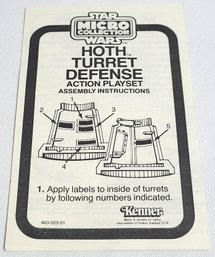 1982 Kenner Star Wars Micro Collection Hoth Turret Defense Action Playset Assembly Instruction Booklet Insert
