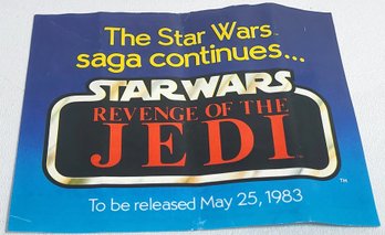 1982 'revenge' Of The Jedi Toy & Movie Teaser Insert Advertising Label