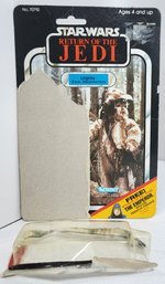 1983 Star Wars Return Of The Jedi Logray Ewok Medicine Man Action Figure Card Back With Bubble