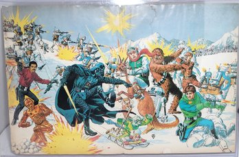 1980 Cracked Magazine Star Wars 'empire Wars' Pull Out Poster 16 X 11
