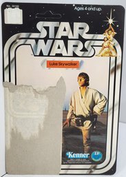 1977 Kenner Star Wars A New Hope Luke Skywalker Card Back 12 Back Unpunched Flat No Bubble