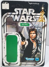 1977 Kenner Star Wars A New Hope Han Solo Card Back 12 Back Unpunched Flat No Bubble