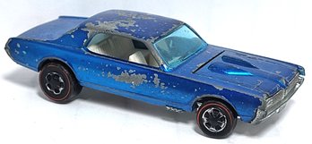 1967 Hot Wheels Custom Cougar Redline White Interior Blue