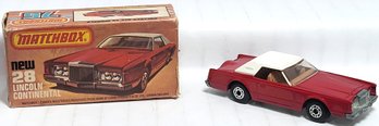 1979 Matchbox # 28 Lincoln Continental Mark V With Original Box