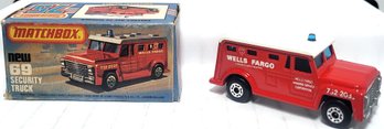 1978 Matchbox # 69 Armored Truck Wells Fargo With Original Box