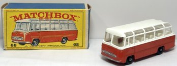 1960s Matchbox # 68 Mercedes Coach Bus Orange With Original Box