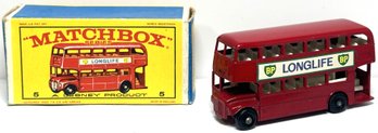 1960s Matchbox # 5 BP Gas Longlife Routemaster London Bus With Original Box