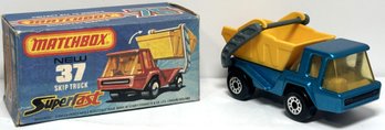 1978 Matchbox # 37 Skip Truck Blue With Original Box