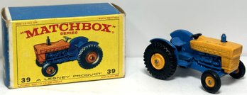 1960s Matchbox # 39 Ford Tractor  With Original Box