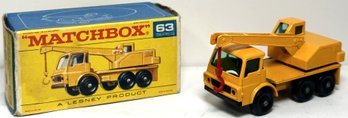 1960s Matchbox # 63 Dodge Crane Truck With Original Box