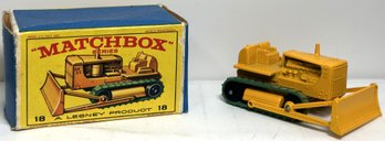 1960s Matchbox # 18 Caterpillar Bulldozer  With Original Box