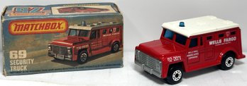 1978 Matchbox # 69 Wells Fargo Security Truck With Original Box