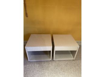 Two Vintage Cubed Nightstands W/drawer