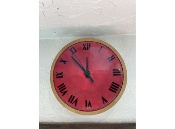 Battery Operated Red Wood Clock