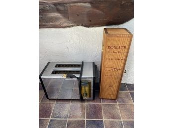 Vintage Toaster & Rare Wine Box