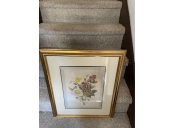 Flower Print In A Gold Frame