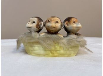 Vintage Hand Painted Proud Mothers Monkey Set Porcelain Figurines Nov Co Japan