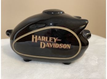 HARLEY DAVIDSON MOTORCYCLE PORCELAIN PIGGY BANK GAS TANK PIG SHAPED