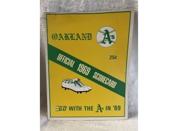1969 Oakland As Official Scorecard (written In)