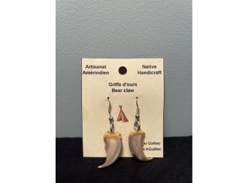 New Native Handcrafted Bear Claw Earrings