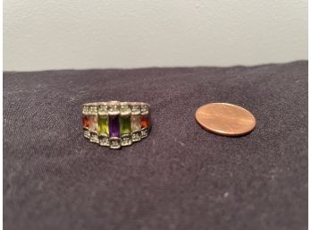 Multi Color Gemstone Ring - Unknown Metal