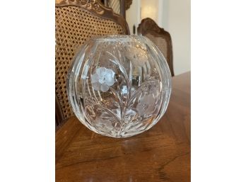 Crystal Floral Round Vase