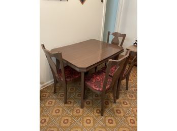 Mid Century Table W/4 Chairs & Leaf