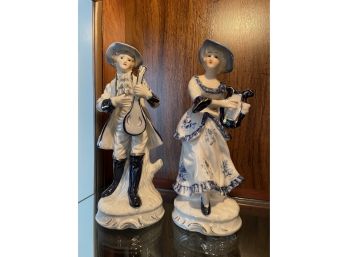 N Crown Porcelain Italian Figurines- With Instruments-