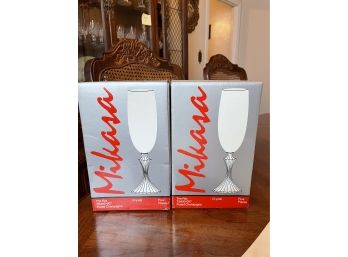 2 New Boxes Of Mikasa Fluted Champagne Glasses