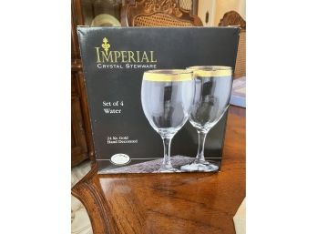 Imperial Crystal Stemware Set Of 4 - New In Box