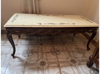 French Provincial Marble Top Coffee Table